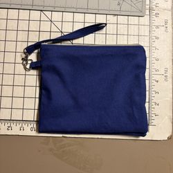 Double Zipper Pouch - 7 1/2” X 9” - Blue Denim