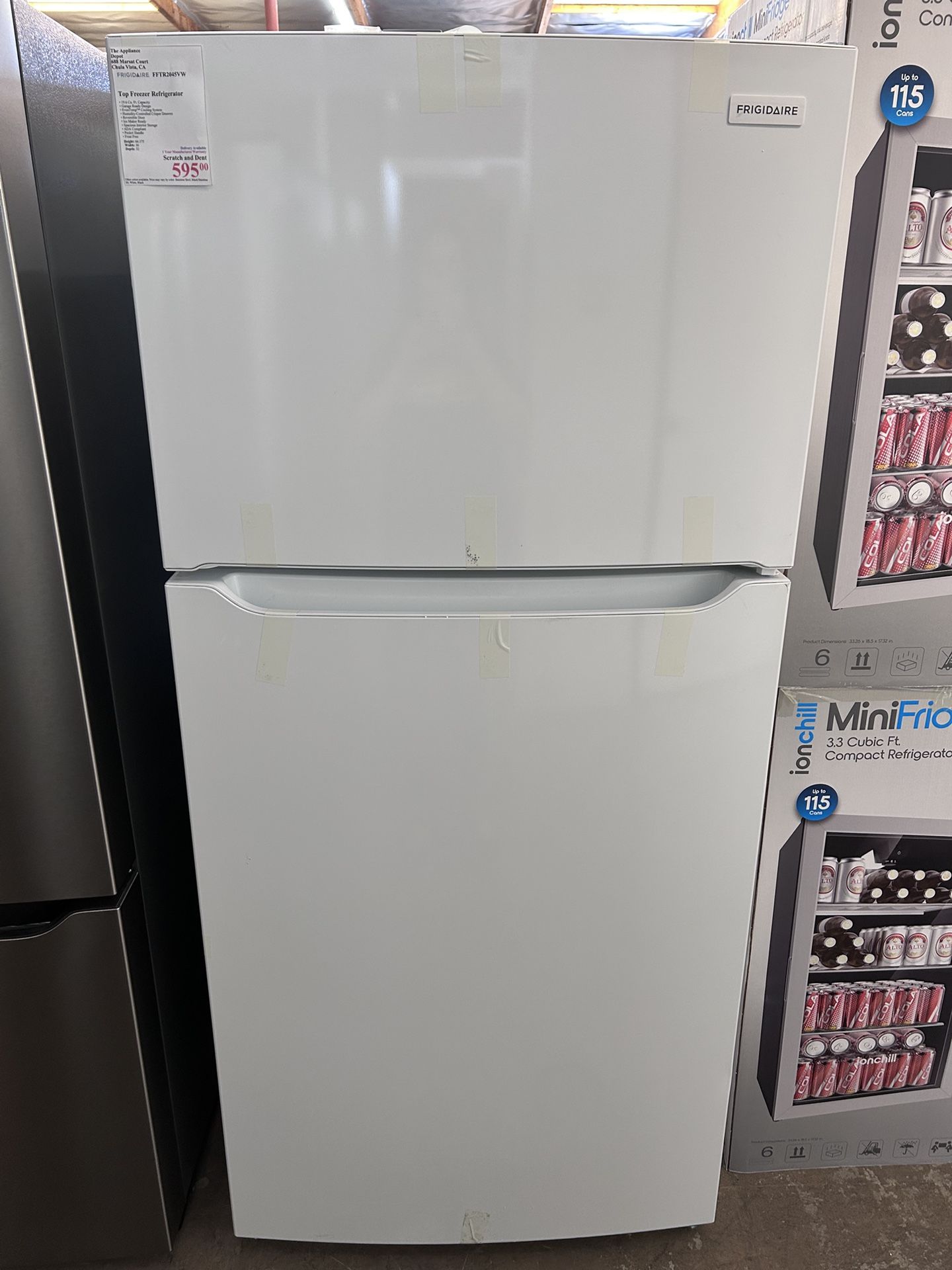 New! Frigidaire Top Freezer Bottom Refrigerator