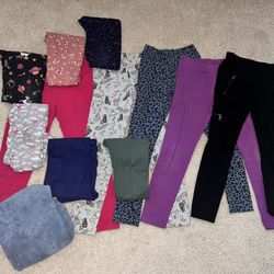 Girls Size 8 leggings - 12 Total 
