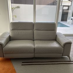 Gray Leather Sofa