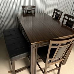 Dining Room Table Set With Bench (Table Expanse)