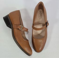 Soul Naturalizer Ramona Brown Mary Jane Block Heel Shoes Women 8.5W