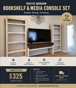 Matching Entertainment Center Set – Perfect for Apartment, Airbnb, or Home Office