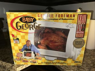 George Foreman Jr Rotisserie Chicken Roaster Cooker GR82 Lean Quick NEW Open Box