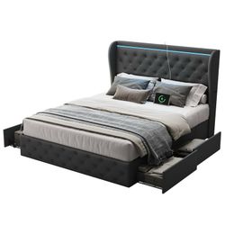 Brand New Queen Bed Frame with 4 Storage Drawers – Only $160!