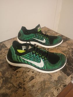 Nike Free 4.0 Flyknit Women's Size 7 Running Shoes Green Black