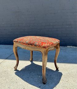Vintage Persian Rug Upholstery Ottoman Stool