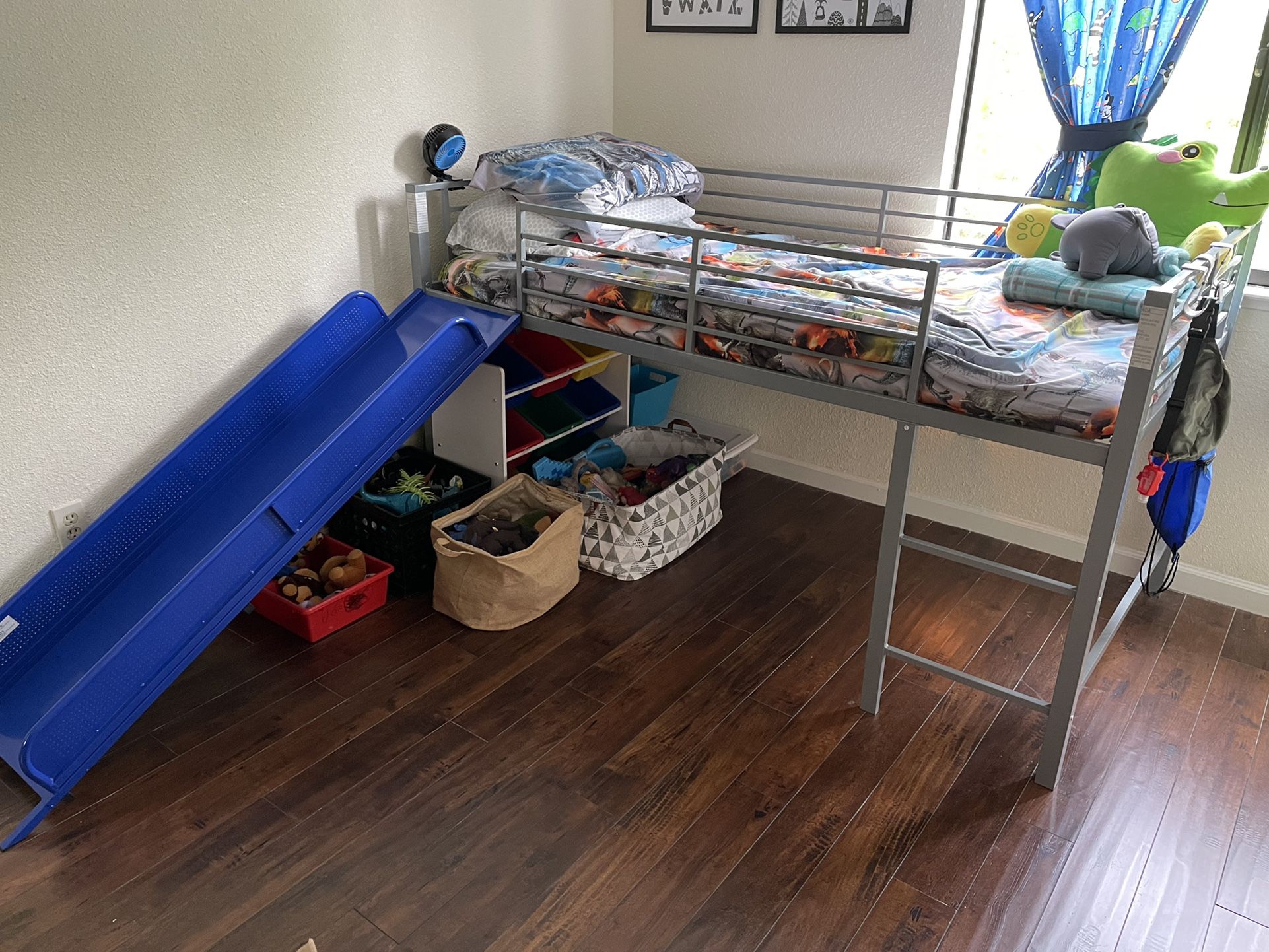 Junior Loft Bed With Slide And Mattress 