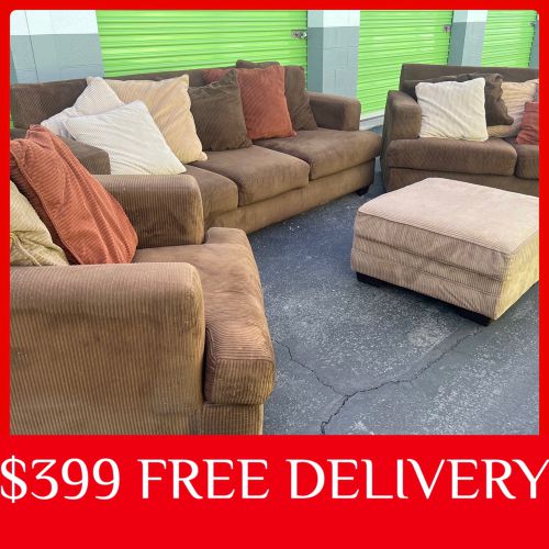 3 Piece COUCH SET Sectional couch sofa recliner (FREE CURBSIDE DELIVERY)