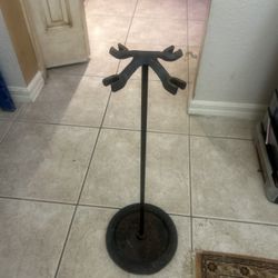 Antique iron holder for fireplace tools