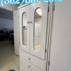 White Tall Wardrobe Closet Mirror New Ropero Bonito 