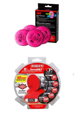 DIABLO 5 in. Sand Demon Assorted Discs (50-Pack) and 3M P100 Particulate Filters (2-Pairs)