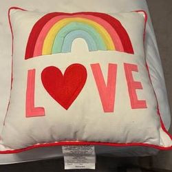 Love Pillow With Rainbow Design 