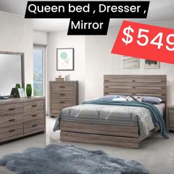 Queen Bed , Dresser , Mirror !! Chest And Nightstand Also Available 