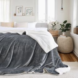 sherpa comforter set 90 x90 in