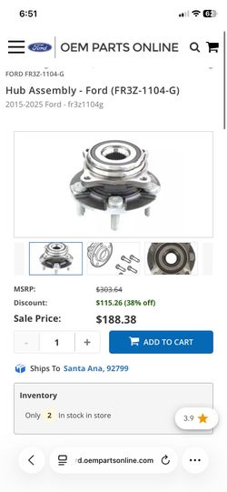 (2015-2025) Ford Mustang Wheel Hub Assembly