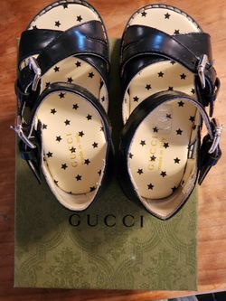 Gucci Leather Vitello Speedy Kids Sandals 2t-3t