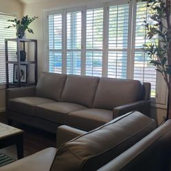 West Park Leather Sofa and Chair 