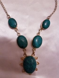 Turquoise and 925 sterling silver necklace