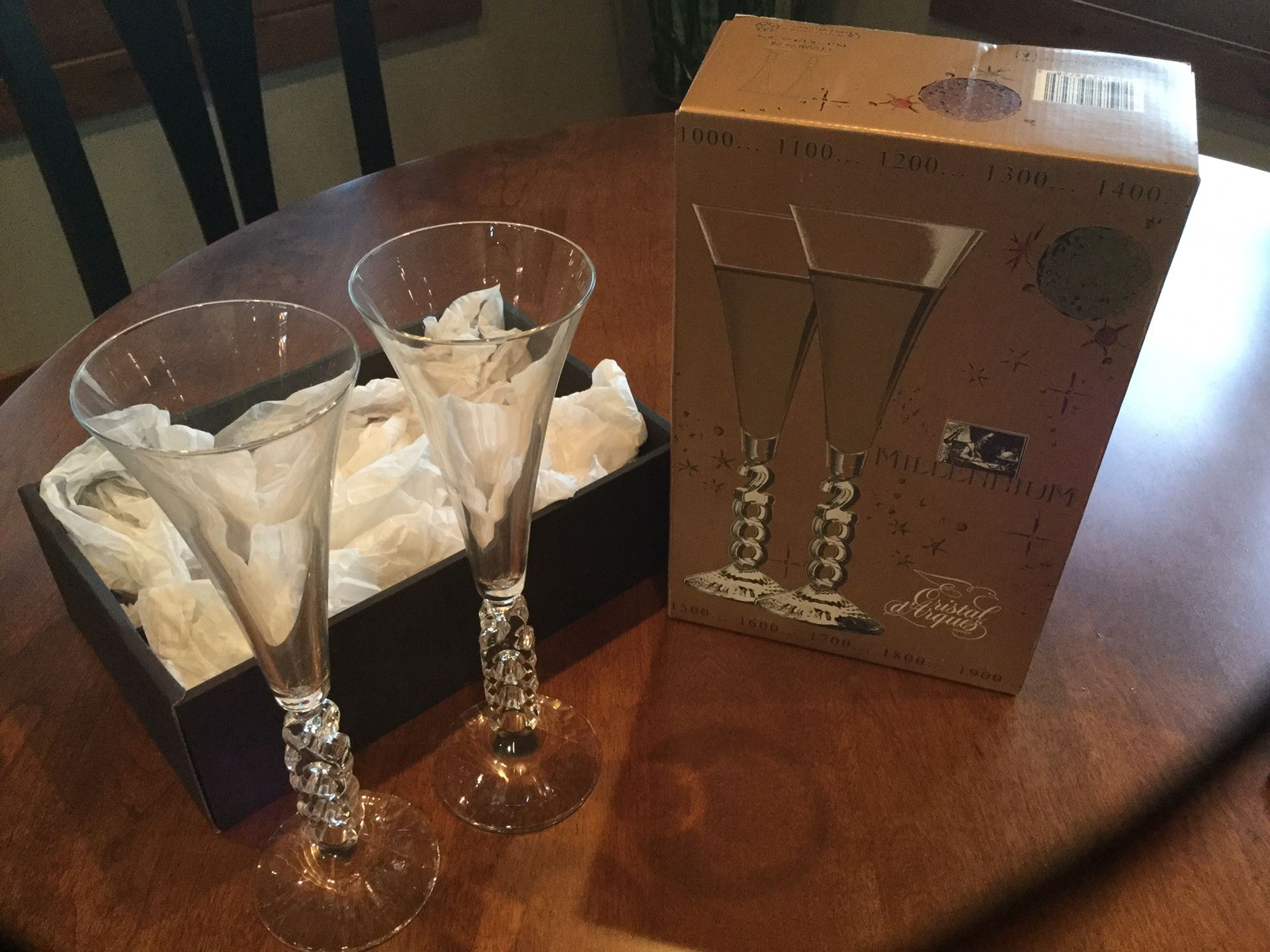 Crystal champagne flute set of 2 - Millennium collectors addition