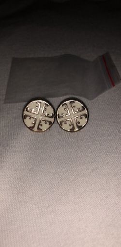 Gold/Cream Round Earrings