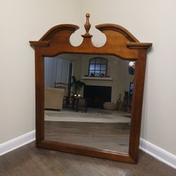 Large Antique Dark Wood Mirror