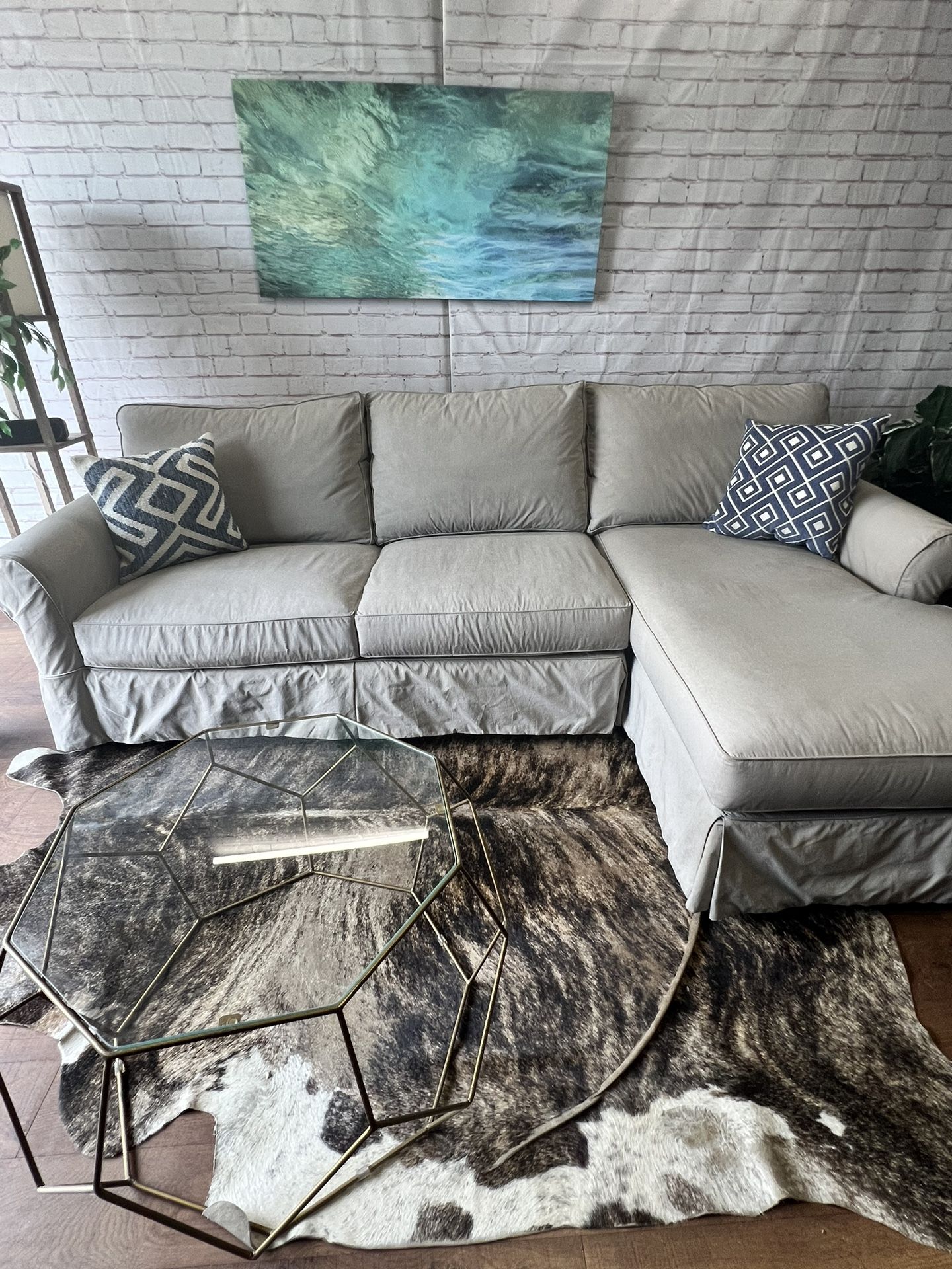 Arhaus Baldwin Slipcover RAF Sofa Chaise Sectional *Free Delivery*