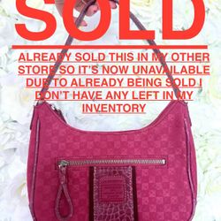 ✨NEW LIZ CLAIBORNE FUCHSIA PINK BAGUETTE MINI BAG CROC LEATHER PINK MONOGRAM✨