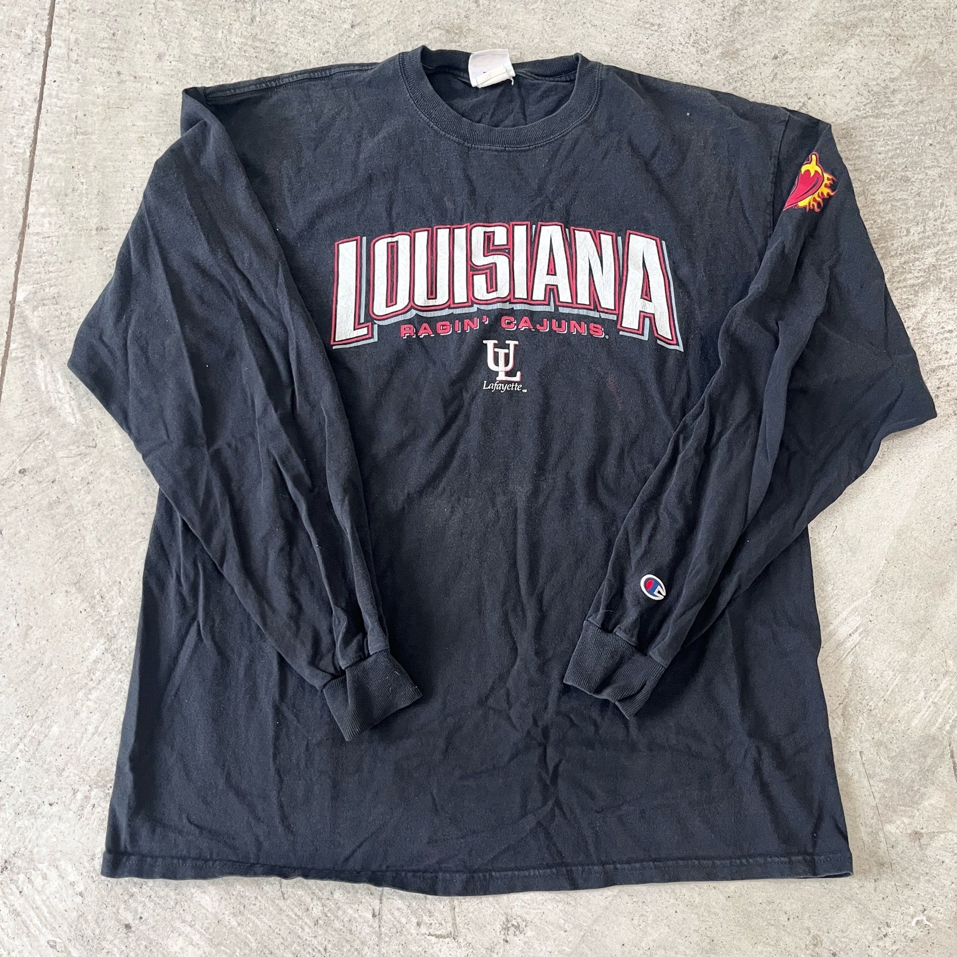NCAA Champion Louisiana At Lafayette Raging Cajuns Mens XL LongSleeve 30x23