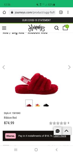 UGG® Fluff Yeah Slide Sandal - Little Kid / Big Kid - Ribbon Red