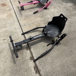 Black hoverboard with go cart attachment