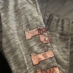 PINK SEQUIN joggers 
