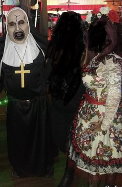 Day of the dead and the scary nun costume