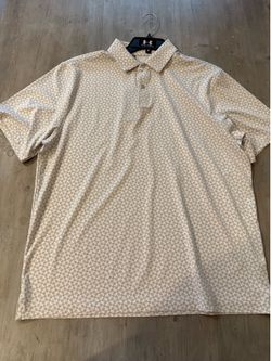 Under Armour UA T2 Gray Heartbeat Print Golf Polo