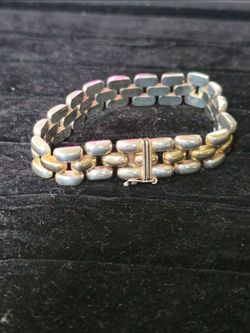 Sterling Silver Panther link bracelet