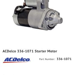 ACDelco Starter Fits: 90 Chevrolet Tracker, 90-97 Geo Tracker, 90-91 GMC Tracker, 90-98 Suzuki Sidekick, 92-93 Asuna Sunrunner, 94-97 Pontiac Sunrunne
