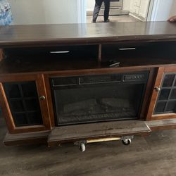 Interment table with a fire places