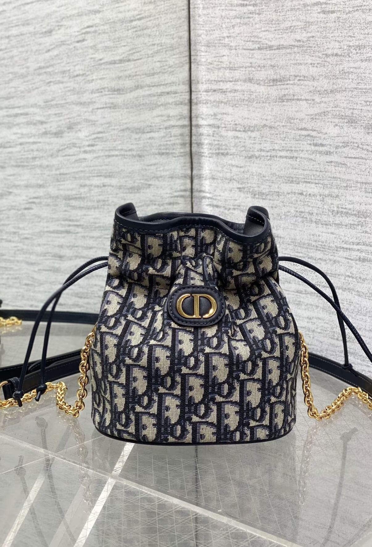 Designer printed bucket bag