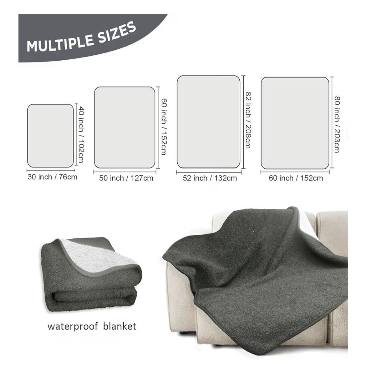 Waterproof Blanket, Throw Blanket for Bed Intimacy Squirt Pleasure, Large Dog Pet Blankets Couch Sofa Protector, Blanket for Adults Dogs Cats, Water R