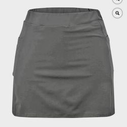 Women Athletic Yoga Tennis Skirt with Inner Shorts Grey Color Size L New Condition