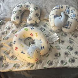 BABY BLANKET & 3 Headrest 