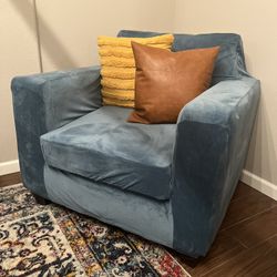 (2) arm chair slipcovers - teal
