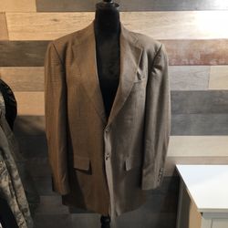 VTG LINEAGE Brown/Black Herringbone  Men's Suit Jacket SZ 40R