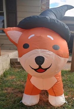 Corgi dog with hat Halloween inflatable