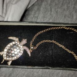Gold Plated Turtle Necklace 