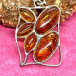 Sterling Simulated Amber Necklace