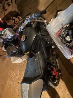 Mini bike frame, two 212 engines with carbs and exhaust, 2 boxes full of parts and tools and a little 50 cc dirtbike
