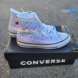 New Converse High Top Size 7 Womens Star Rainbow Shoes