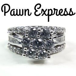Sterling Silver Gorgeous Cubic Zirconia Cluster Ring 