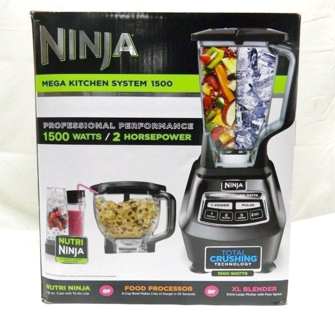 NINJA MEGA KITCHEN SYSTEM 1500, NUTRA NINJA/FOOD PROCESSOR/XL